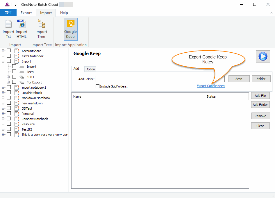 Export Google Keep Notes