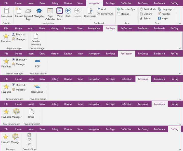 OneNote Gem - Favorites